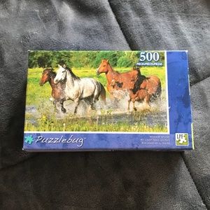 Puzzlebug 500 Piece Meadow Splash Horses in Water